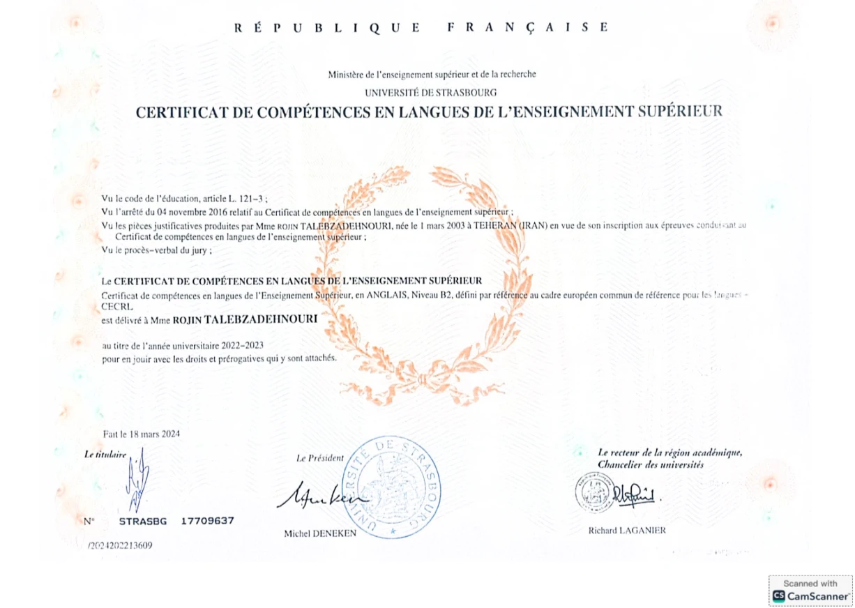 Certificat de compétences en langues